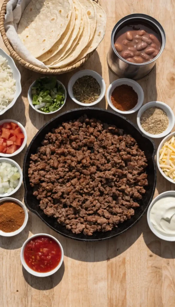Ingredients for Beef Burrito Recipe