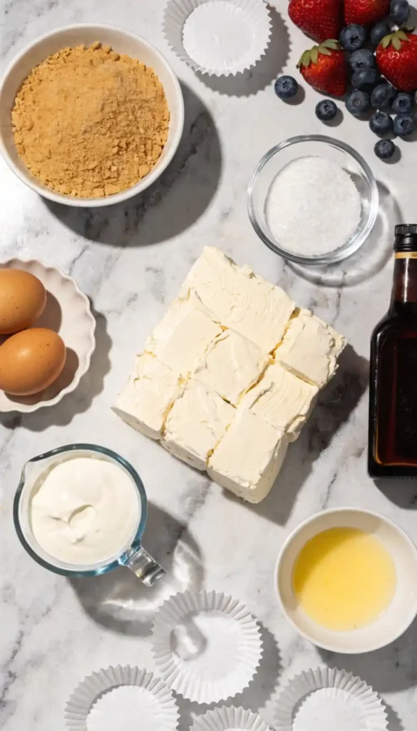 Ingredients for Cheesecake Cupcakes Recipe