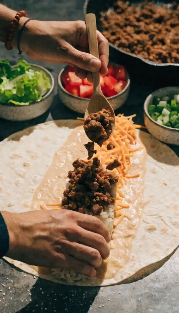 Making of Beef Burrito Recipe