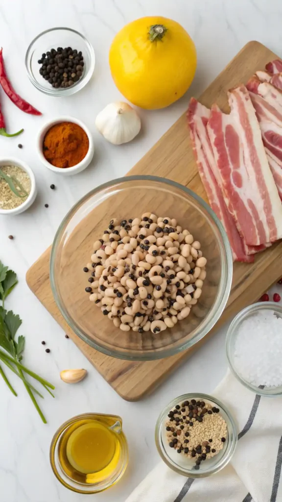 ingredients for Black Eyed Peas