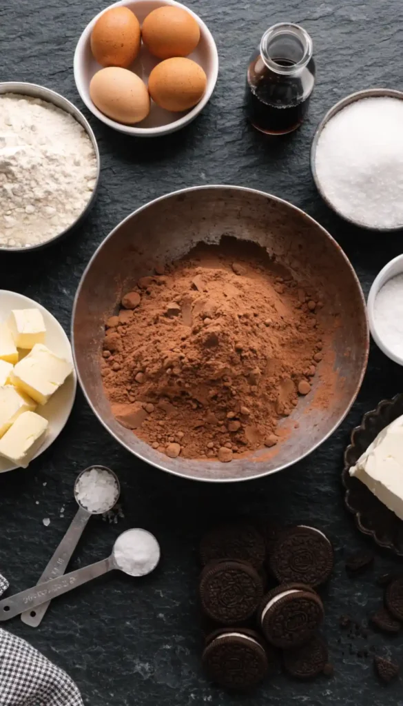 ingredients for Oreo Brownies Recipe