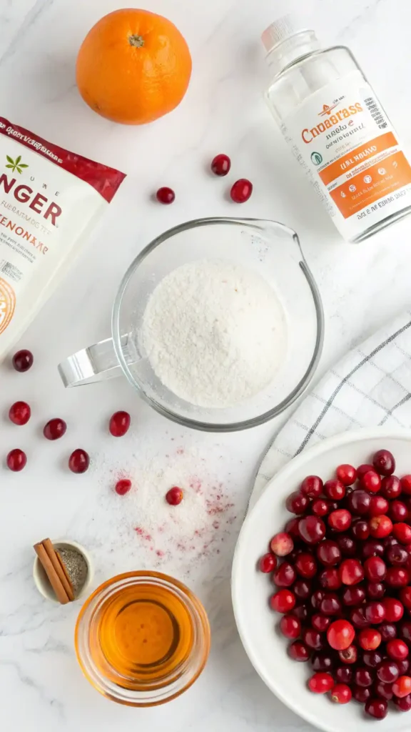 ingredients for Cranberry Sauce Recipe