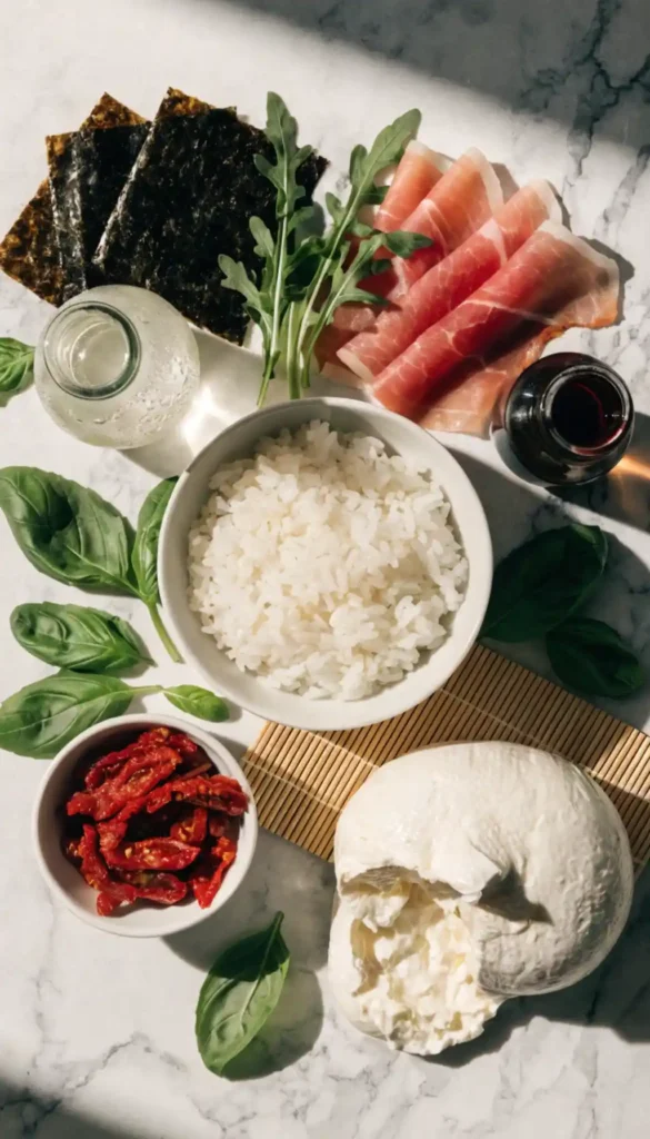 ingredients for Italian Sushi Recipe