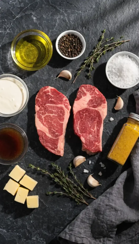 ingredients for Juicy Beef Steak Recipe
