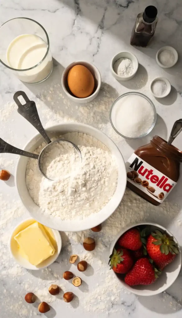 ingredients for Nutella Pancakes