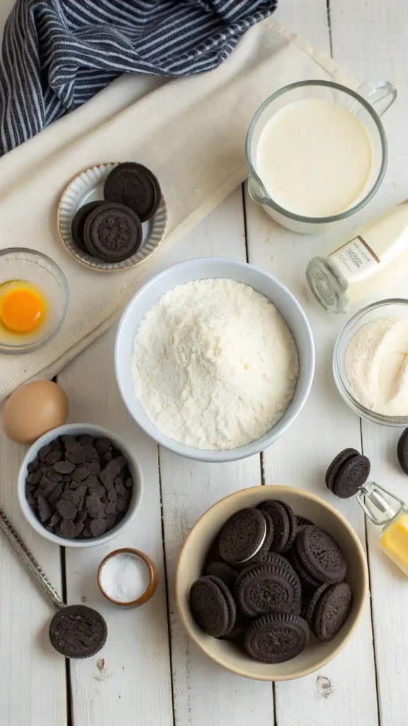 ingredients for Oreo Pancakes