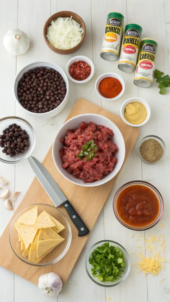 ingredients for Taco Soup Recipe