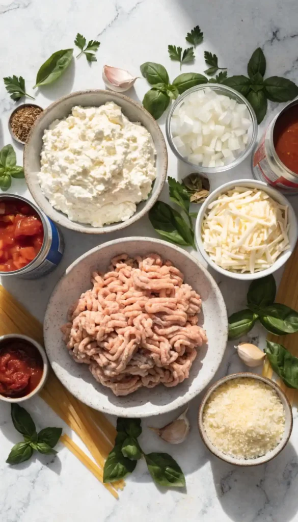 ingredients for Turkey Lasagna Recipe
