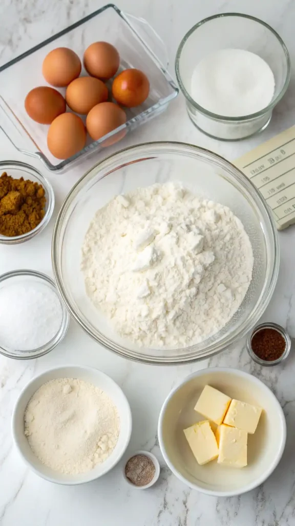ingredients for Vanilla Cake