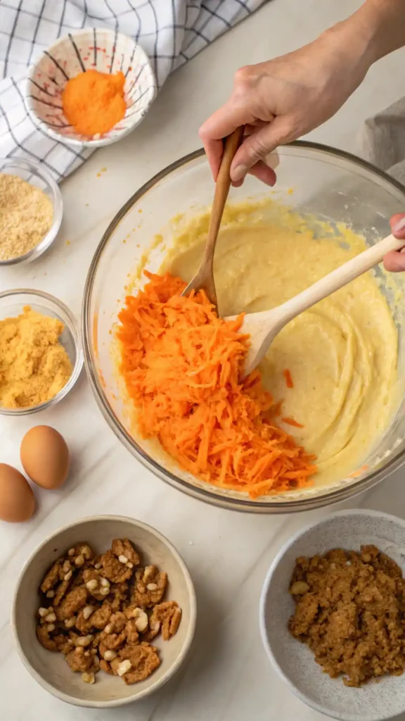making of Carrot Cake