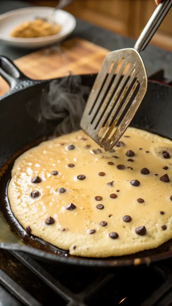 making of Chocolate Chip Pancakes