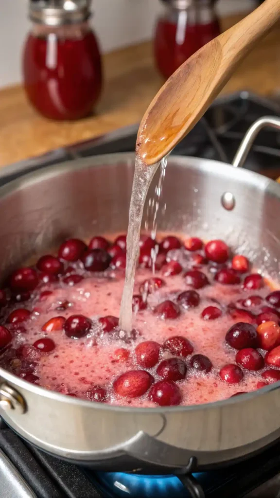 making of Cranberry Sauce