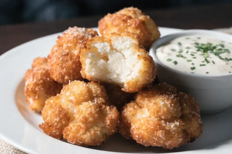 Air Fryer Garlic Parmesan Cauliflower Bites With Ranch Dip: Crispy Perfection