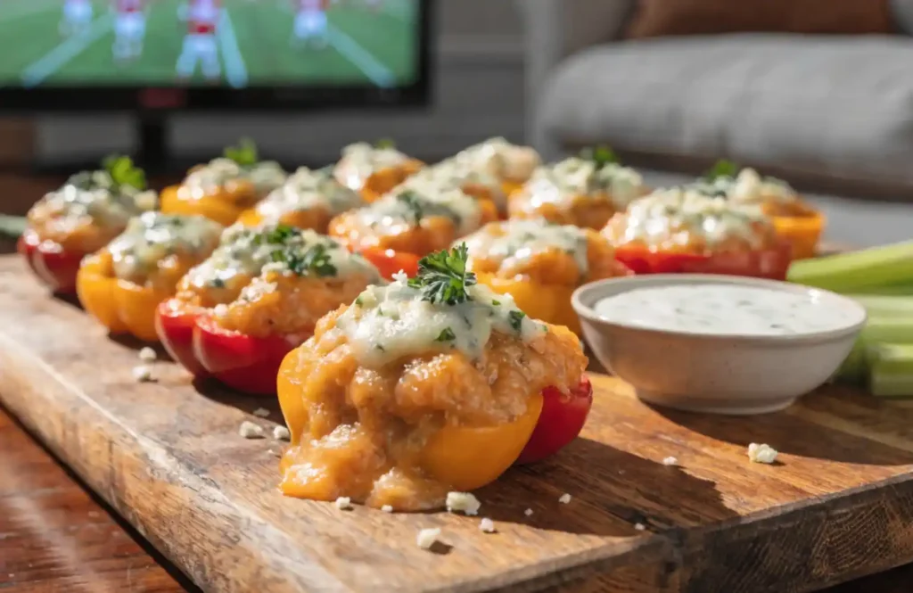 Buffalo Chicken Stuffed Mini Peppers