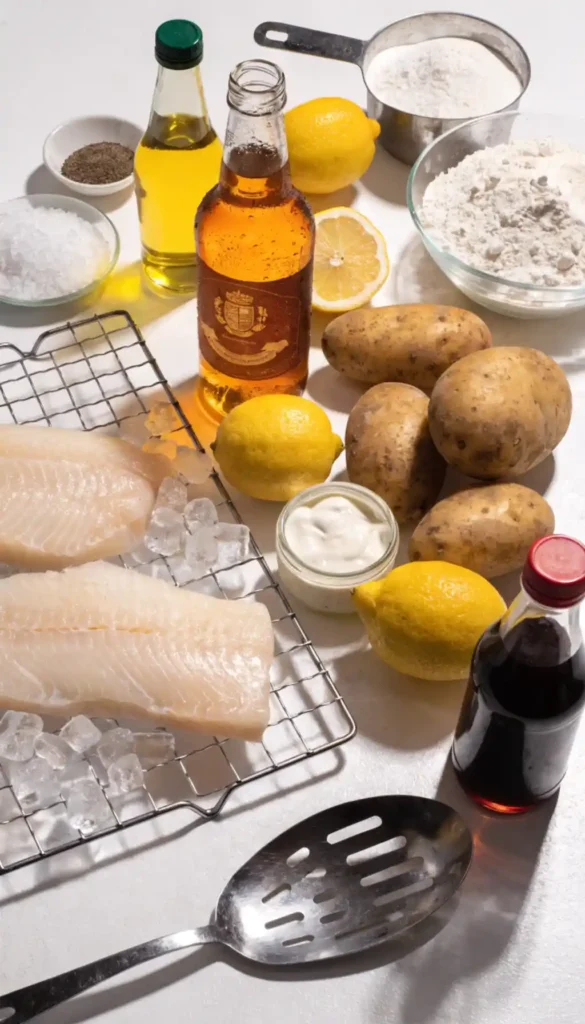 Ingredient for fish and chips recipe