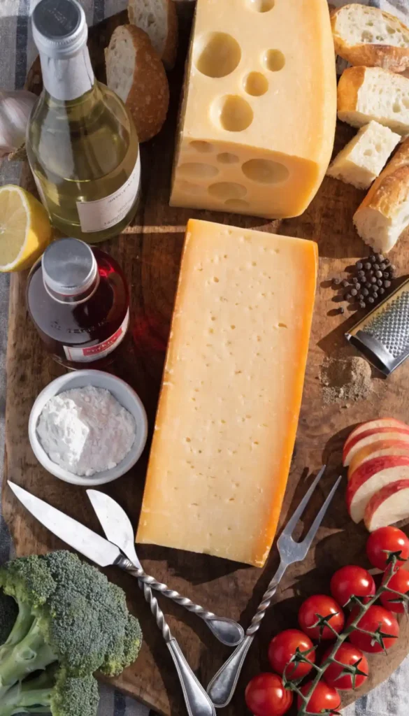 Ingredients for Cheese Fondue Recipe Easy