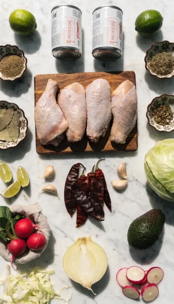 Ingredients for Chicken Pozole Recipe