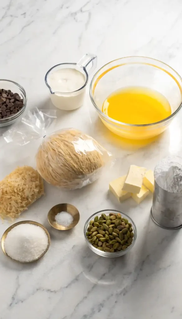 Ingredients for Chocolate Kunafa Recipe