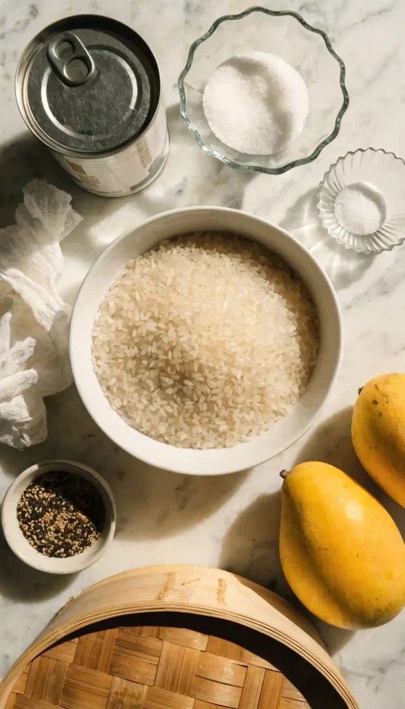 Ingredients for Mango Sticky Rice Recipe