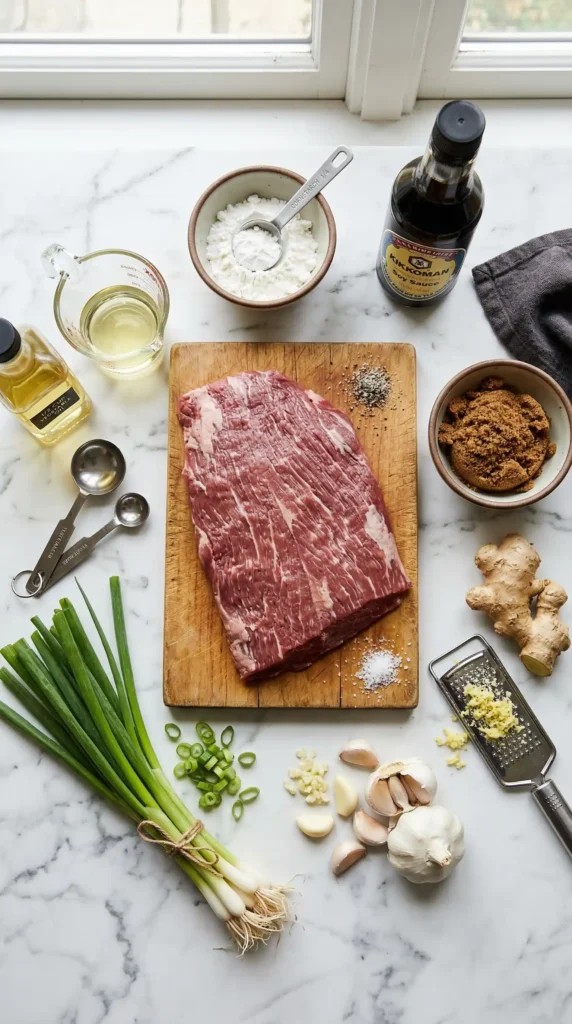 Ingredients for Mongolian Beef Recipe