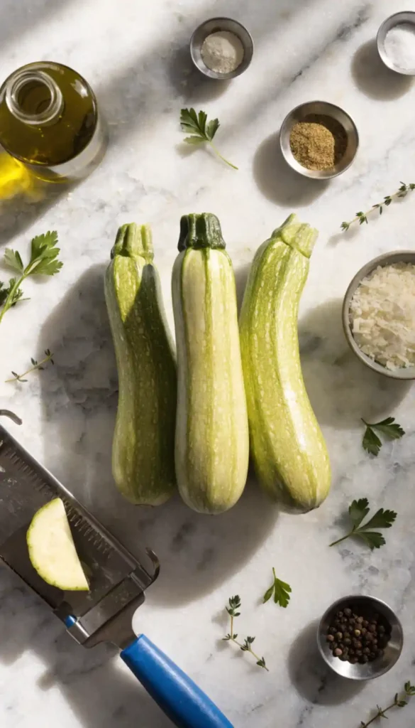 Ingredients for Parmesan Zucchini Chips