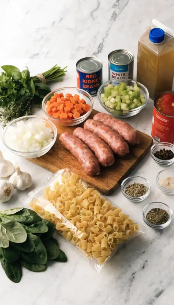 Ingredients for Pasta Fagioli Recipe