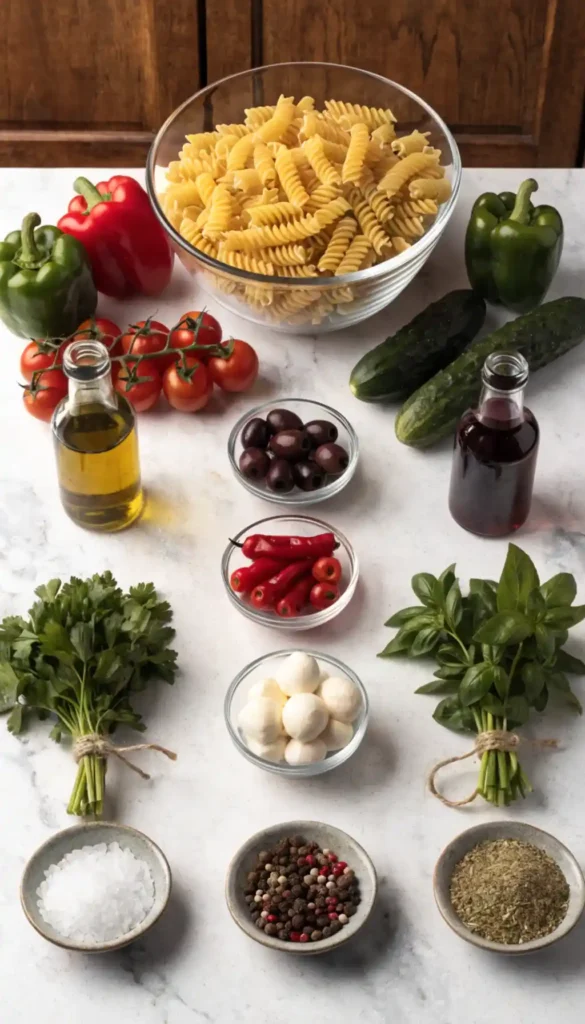 Ingredients for Pasta Salad Recipe