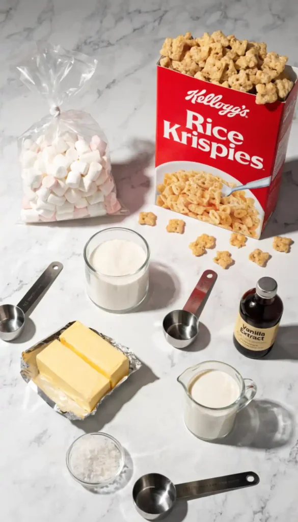 Ingredients for Salted Caramel Rice Krispie Treats