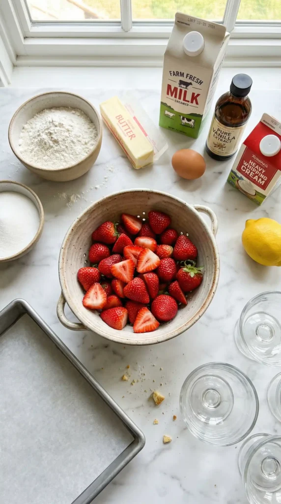Ingredients for Strawberry Shortcake Cups