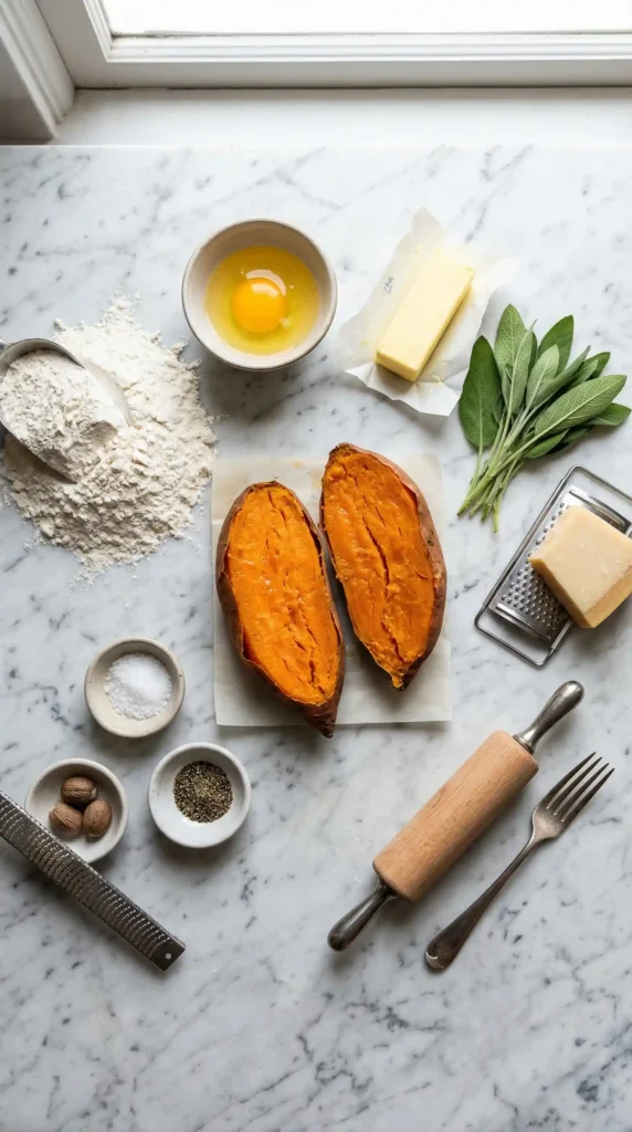Ingredients for Sweet Potato Gnocchi Recipe