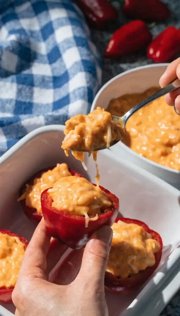 Making of Buffalo Chicken Stuffed Mini Peppers