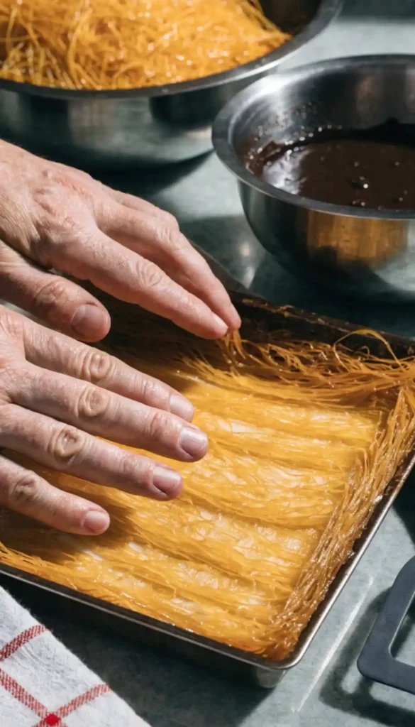 Making of Chocolate Kunafa Recipe