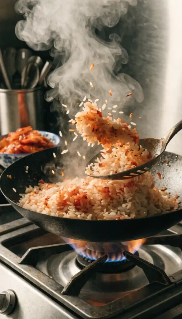 Making of Kimchi Fried Rice Recipe