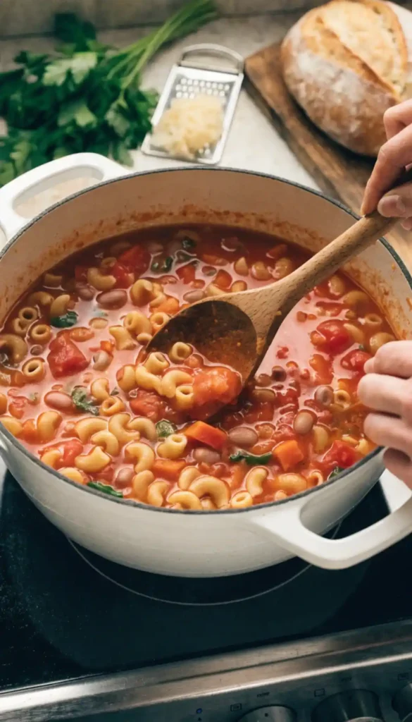 Making of Pasta Fagioli Recipe