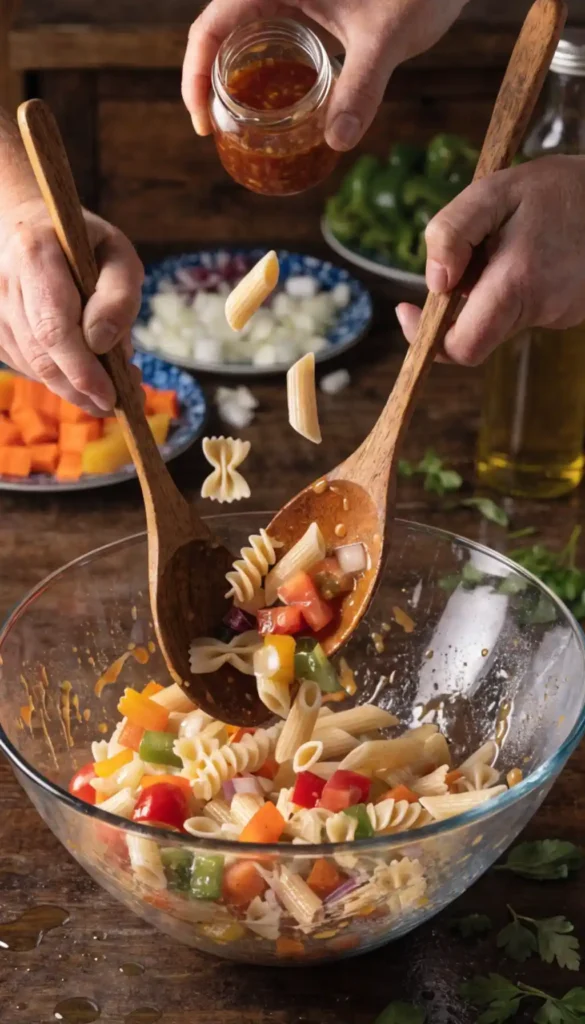 Making of Pasta Salad Recipe