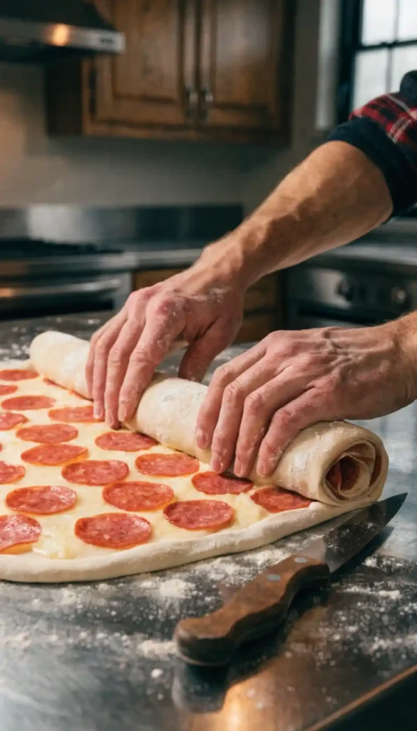 Making of Pepperoni Rolls Recipe