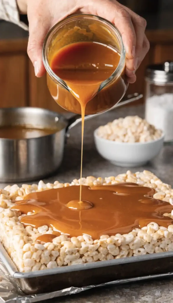 Making of Salted Caramel Rice Krispie Treats