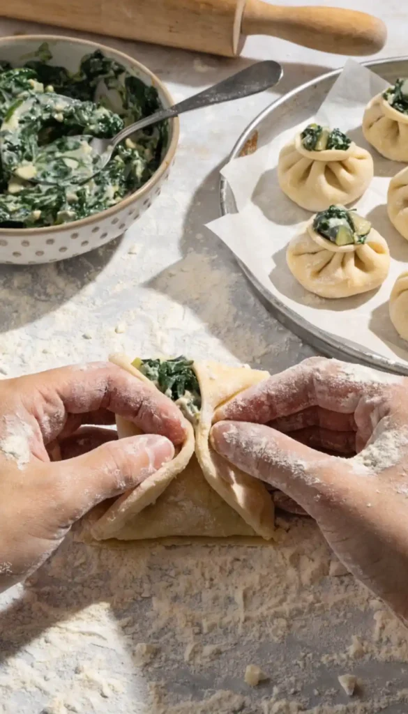 Making of Spinach Artichoke Crescent Bites