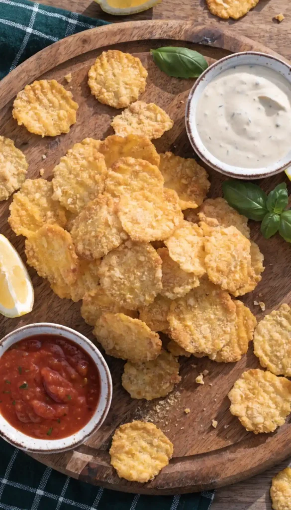 Parmesan Zucchini Chips Ready