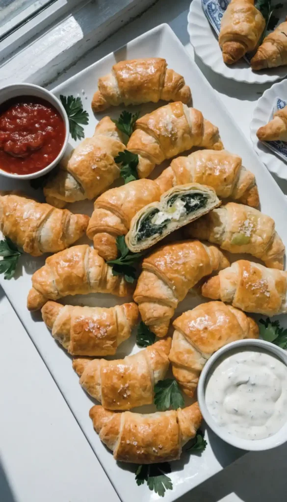 Spinach Artichoke Crescent Bites Ready