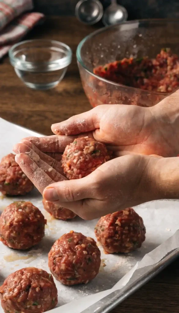 making of Honey Garlic Meatball Bites