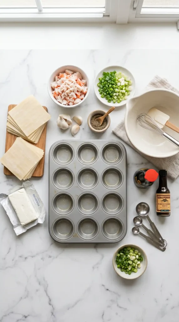 Ingredients for Crab Rangoon Cups