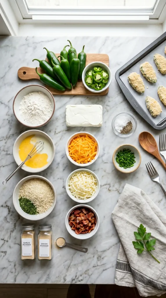 Ingredients for Jalapeño Popper Bites