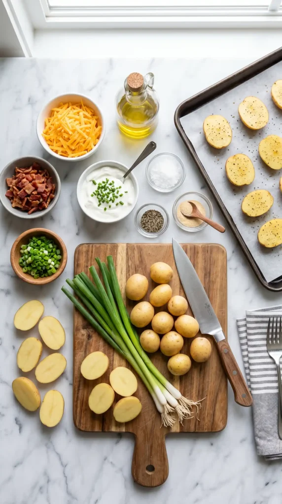 Ingredients for Loaded Potato Skin Bites