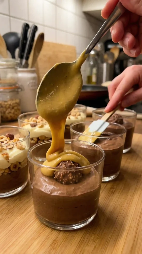 Making of Ferrero Rocher Dessert Cups