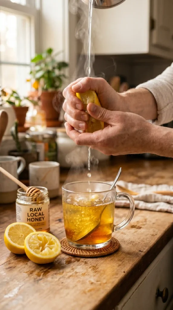 Making of Honey Lemon Morning Drink