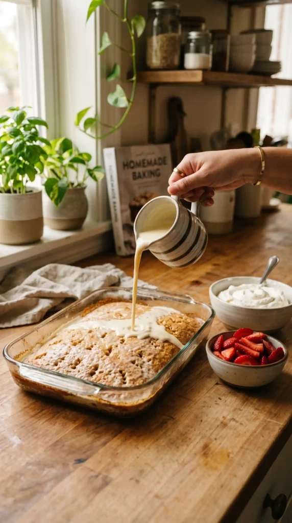 Making of Strawberry Tres Leches Cake