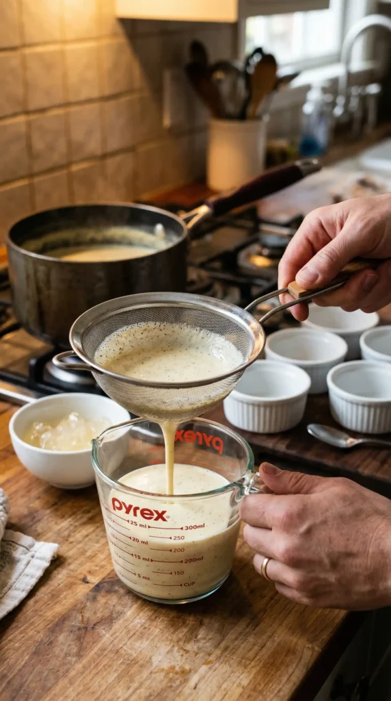 Making of Vanilla Bean Panna Cotta with Berry Sauce