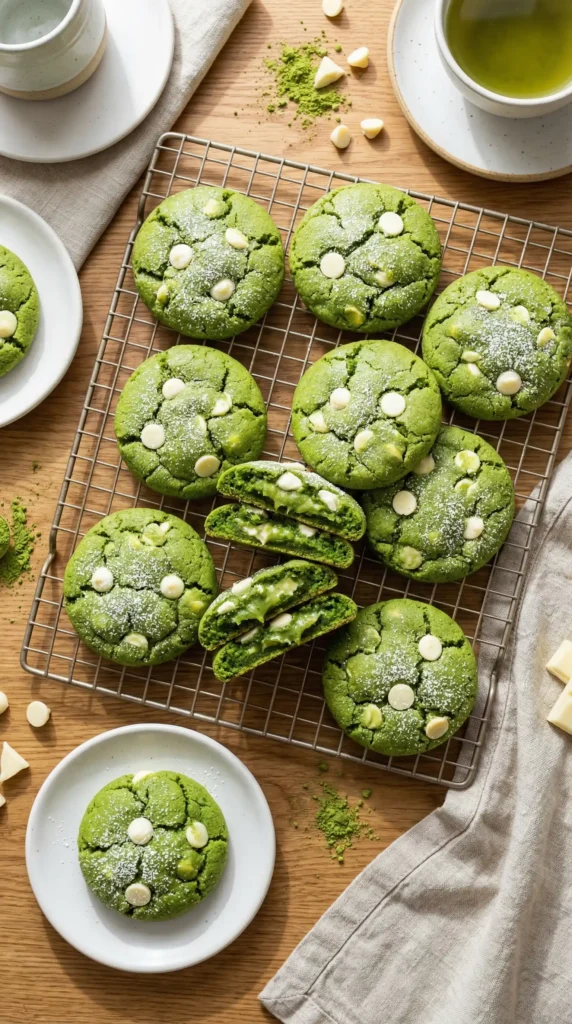 Matcha White Chocolate Cookies Ready