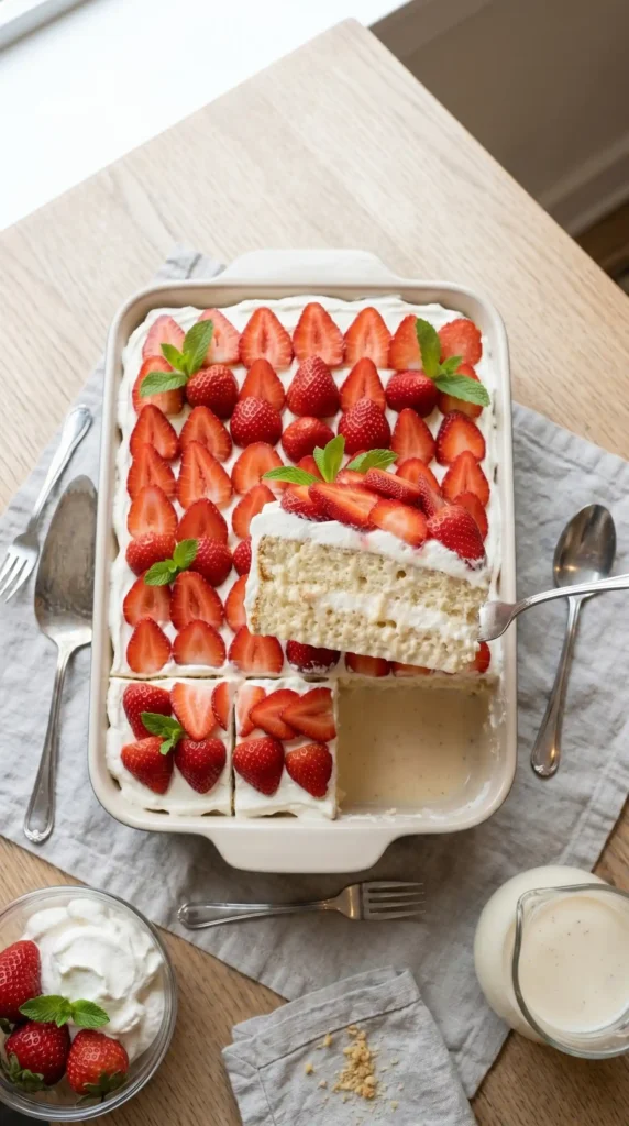 Strawberry Tres Leches Cake Ready